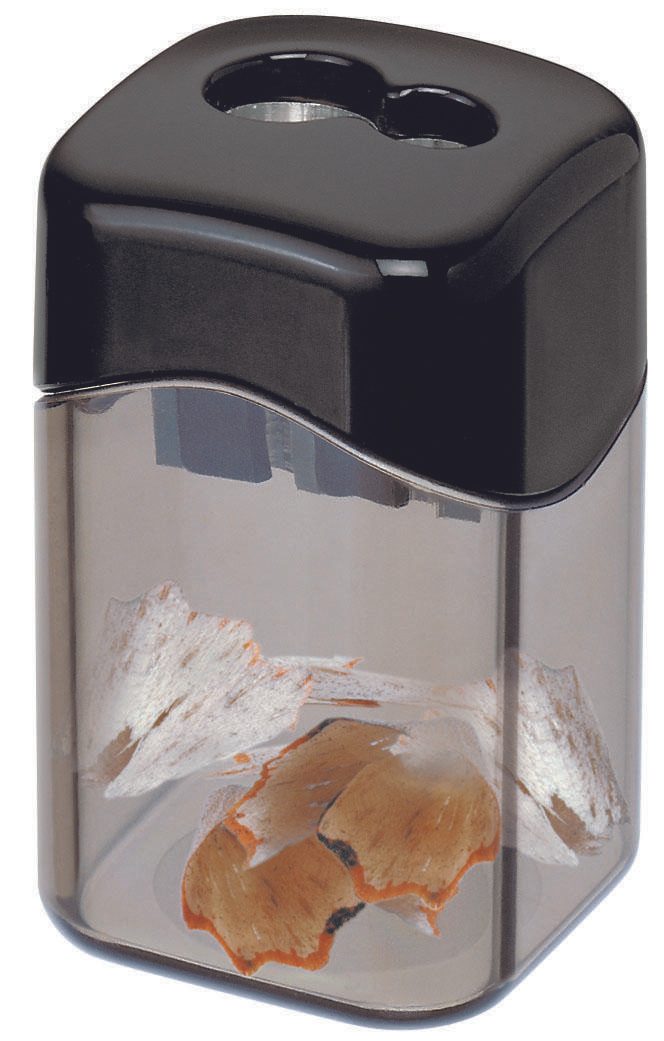 M + R Dosenspitzer doppelt schwarz/transparent