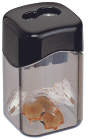 M + R Dosenspitzer doppelt schwarz/transparent