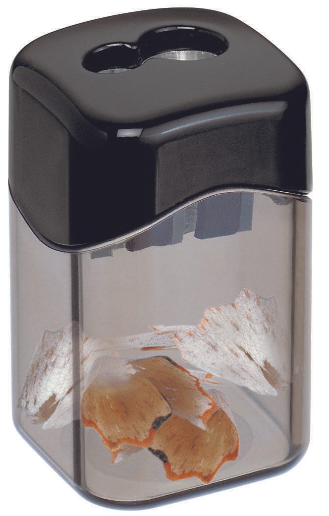 M + R Dosenspitzer doppelt schwarz/transparent