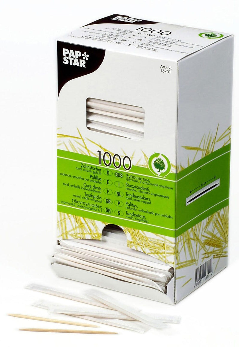 PAPSTAR Zahnstocher braun Holz