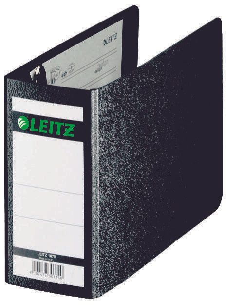 LEITZ Ordner Rückenbreite 7.8 cm DIN A6 quer Karton schwarz marmoriert