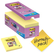 Post-it® Haftnotizen extrastark 654 gelb 14 Blöcke + GRATIS 2 Blöcke
