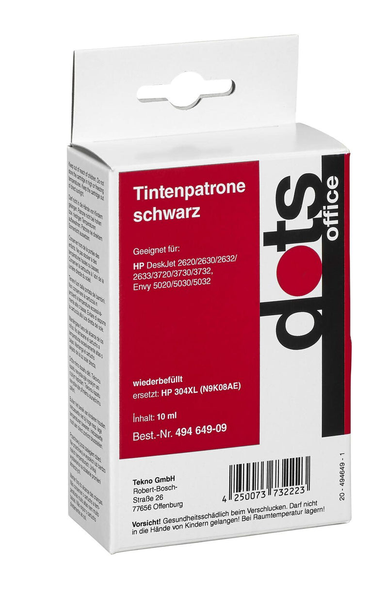 dots Druckerpatrone kompatibel zu HP 304XL (N9K08AE) schwarz pigmentiert