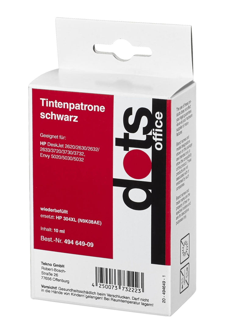 dots Druckerpatrone kompatibel zu HP 304XL (N9K08AE) schwarz pigmentiert