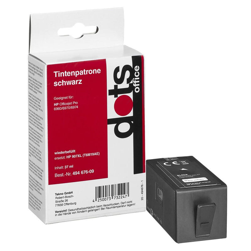 dots Druckerpatrone kompatibel zu HP 907XL (T6M19AE) schwarz