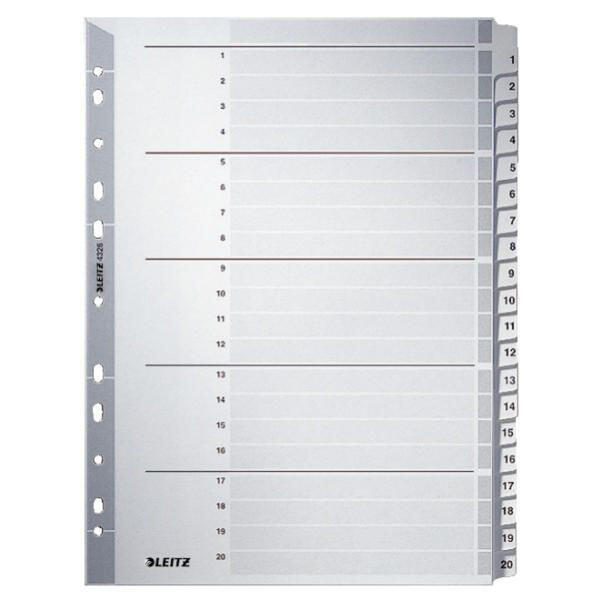 LEITZ Ordnerregister Vollformat 1-20 DIN A4