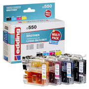 edding Druckerpatronen EDD-550 schwarz, cyan, magenta, gelb kompatibel zu brother LC-223BK/C/M/Y, 4er-Set