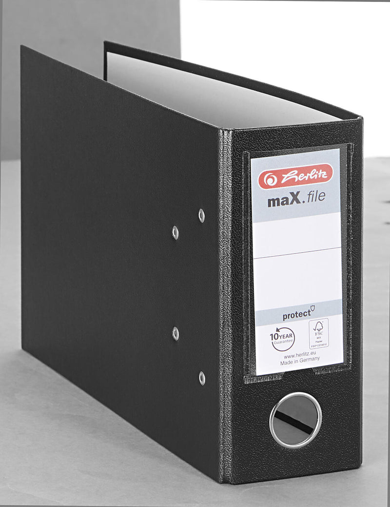 herlitz Ordner Rückenbreite 8 cm DIN A5 quer Karton schwarz