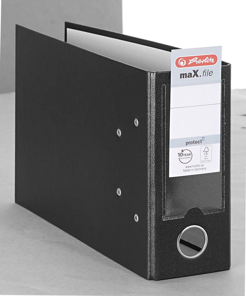 herlitz Ordner Rückenbreite 8 cm DIN A5 quer Karton schwarz