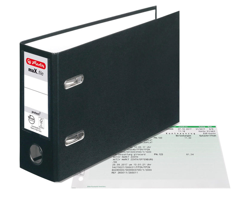 herlitz Ordner Rückenbreite 8 cm DIN A5 quer Karton schwarz
