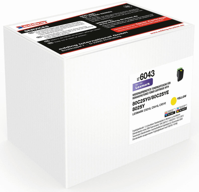 edding Toner EDD-6043 gelb kompatibel zu LEXMARK 80C2SY0