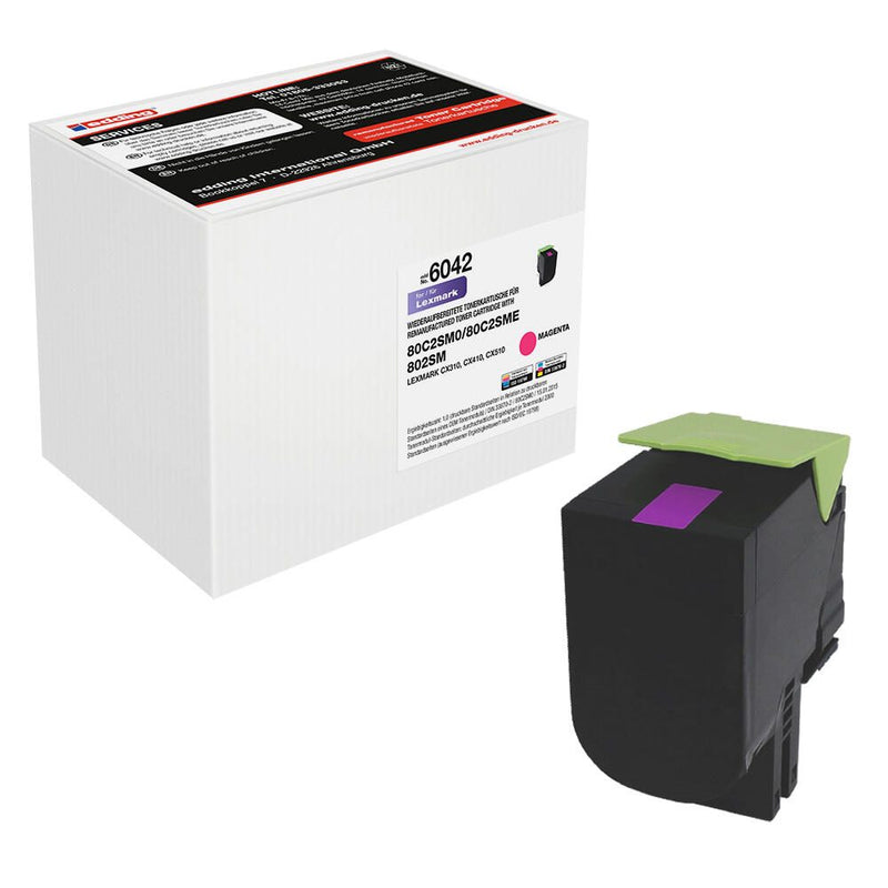 edding Toner EDD-6042 magenta kompatibel zu LEXMARK 80C2SM0