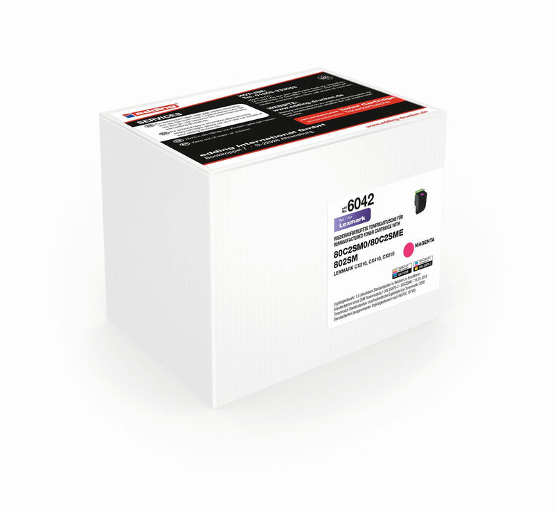 edding Toner EDD-6042 magenta kompatibel zu LEXMARK 80C2SM0