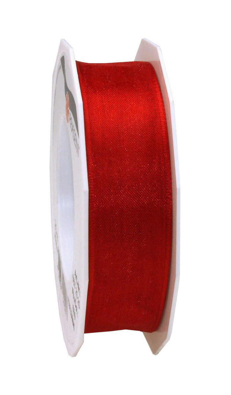 PRÄSENT Geschenkbänder 25 mm x 25 m rot