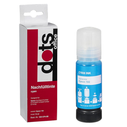 dots Tintenflasche kompatibel zu EPSON 102/T03R24 cyan