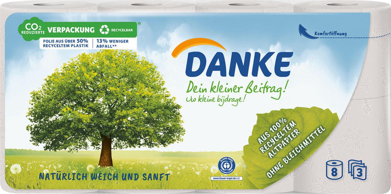 DANKE Toilettenpapier 3-lagig