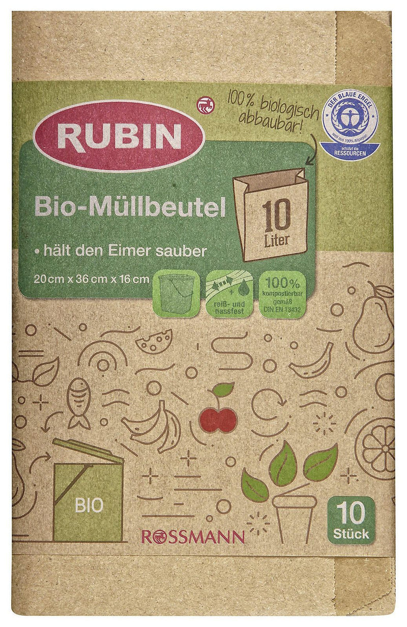 RUBIN Biomüllbeutel 10,0 l naturbraun