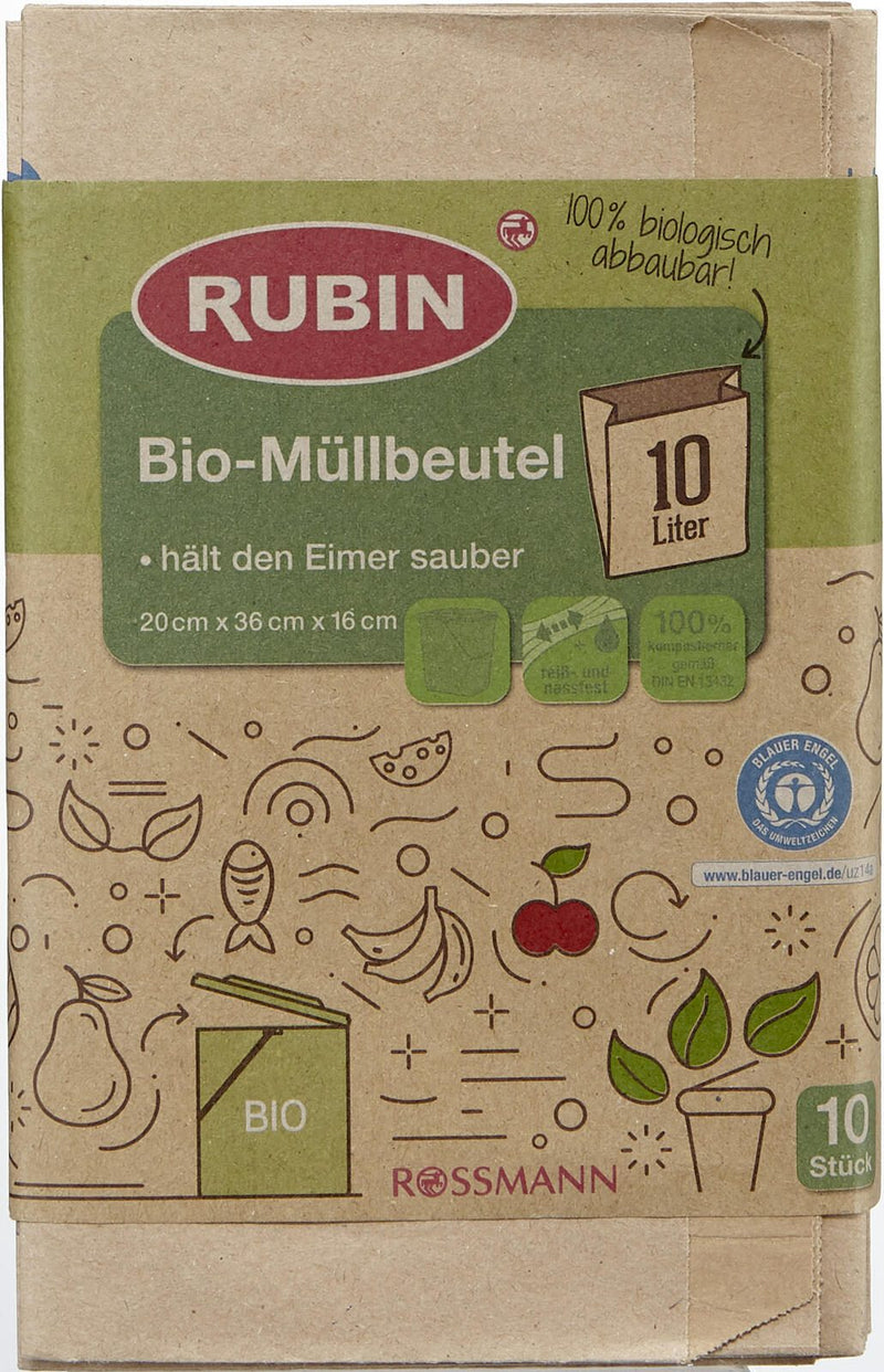 RUBIN Biomüllbeutel 10,0 l naturbraun