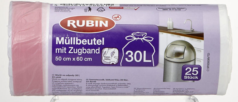 RUBIN Müllbeutel 30,0 l rot