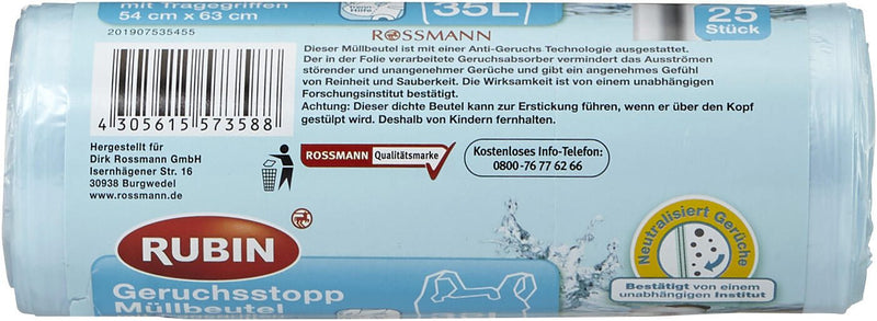 RUBIN Müllbeutel 35,0 l hellblau