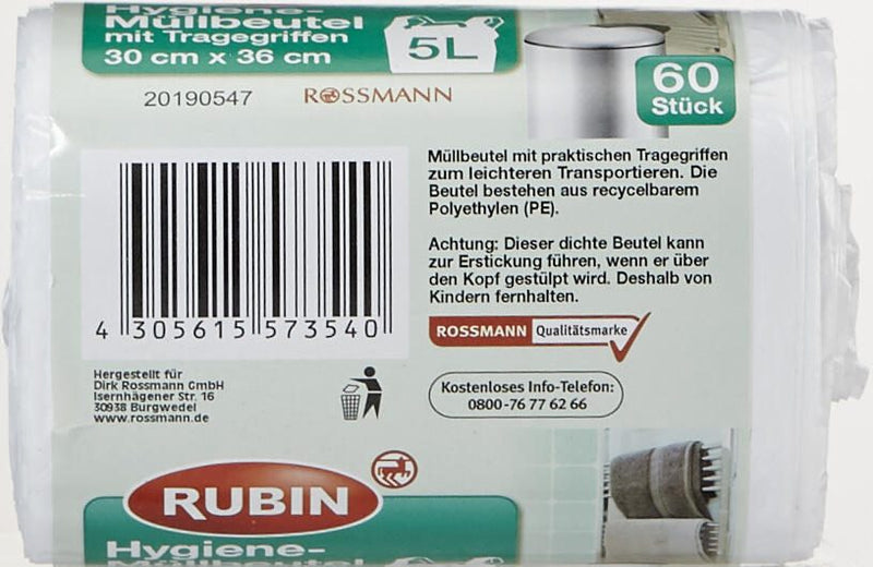 RUBIN Kosmetikbeutel 5,0 l weiß
