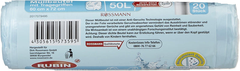 RUBIN Müllbeutel 50,0 l hellblau