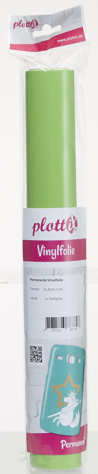 plottiX Vinylfolie permanent 31.5 cm x 1 m hellgrün