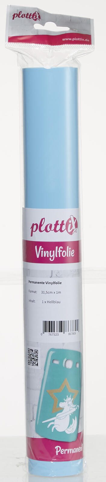 plottiX Vinylfolie permanent 31.5 cm x 1 m hellblau