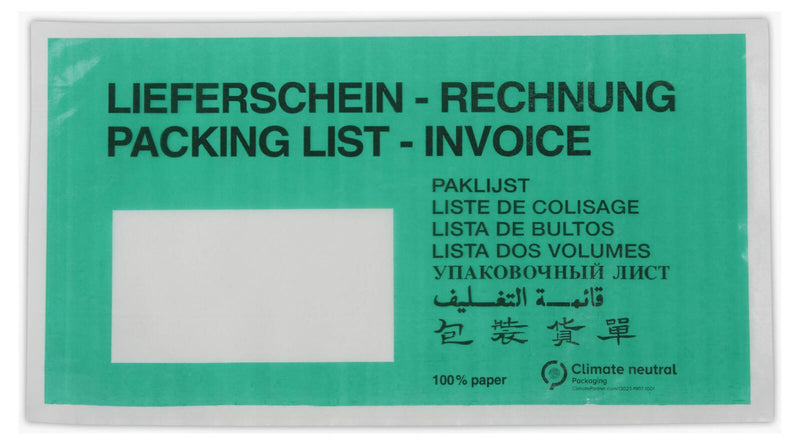 WIHEDÜ Lieferscheintaschen Pergaminpapier DIN lang