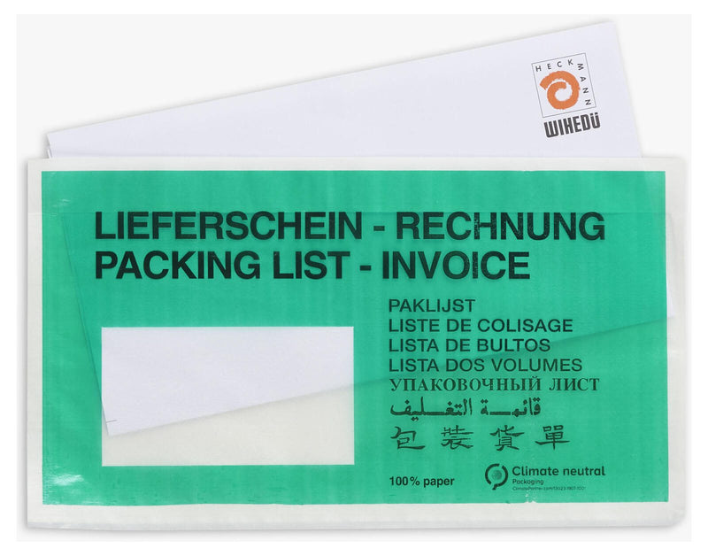 WIHEDÜ Lieferscheintaschen Pergaminpapier DIN lang