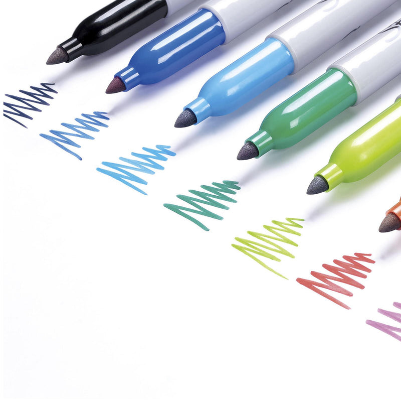Sharpie Permanentm. F,fs,8St. Permanentmarker schwarz, blau, rot, grün, orange, brombeer, violett, türkis 0.9 mm