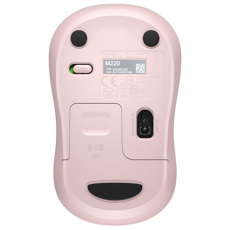 Logitech M220 Silent Maus kabellos rose