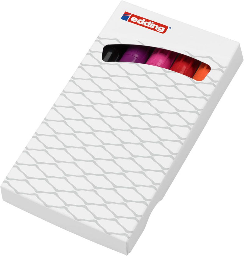 Edding Permanentmarker fs 5St Permanentmarker orange, pink, rotviolett, schwarz, rot 1.5 - 3.0 mm