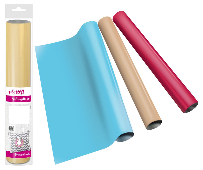 plottiX Aufbügelfolie 32 cm x 50 cm himmelblau