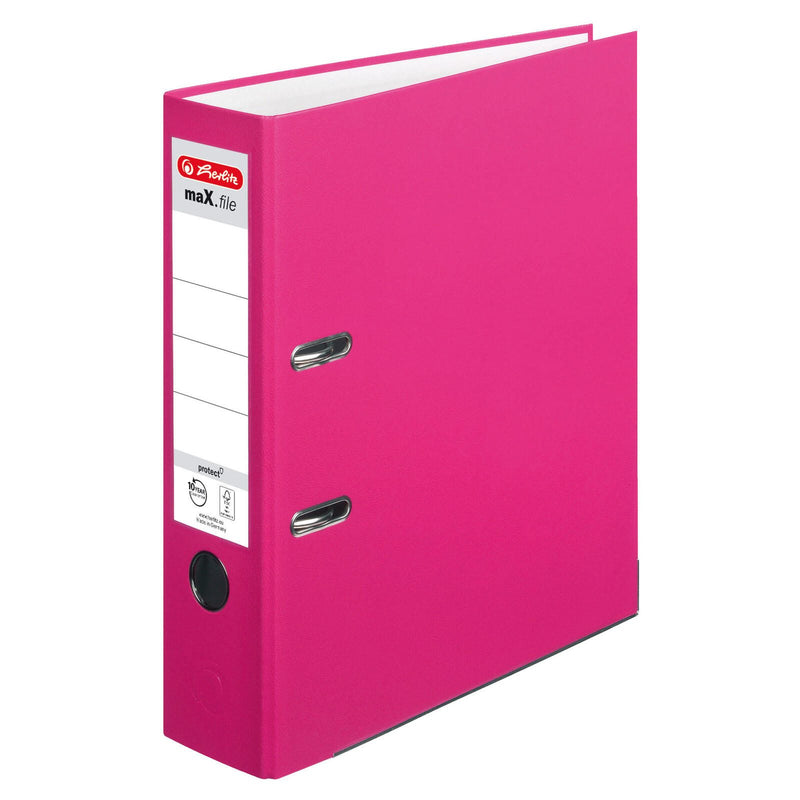 herlitz Ordner Rückenbreite 8 cm DIN A4 Kunststoff pink
