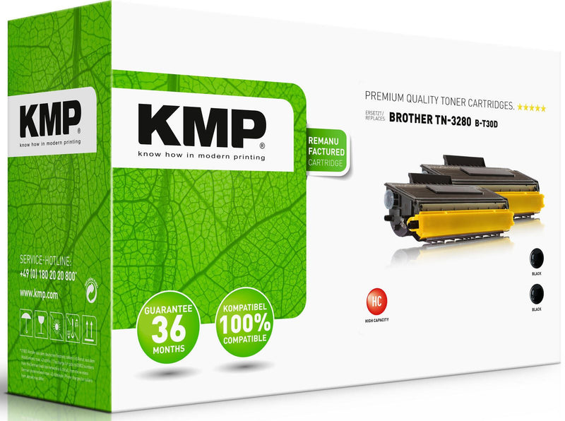 KMP Toner B-T30D schwarz kompatibel zu brother TN-3280, 2er-Set