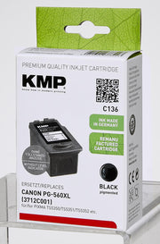 KMP Druckerpatrone C136 schwarz kompatibel zu Canon PG-560XL
