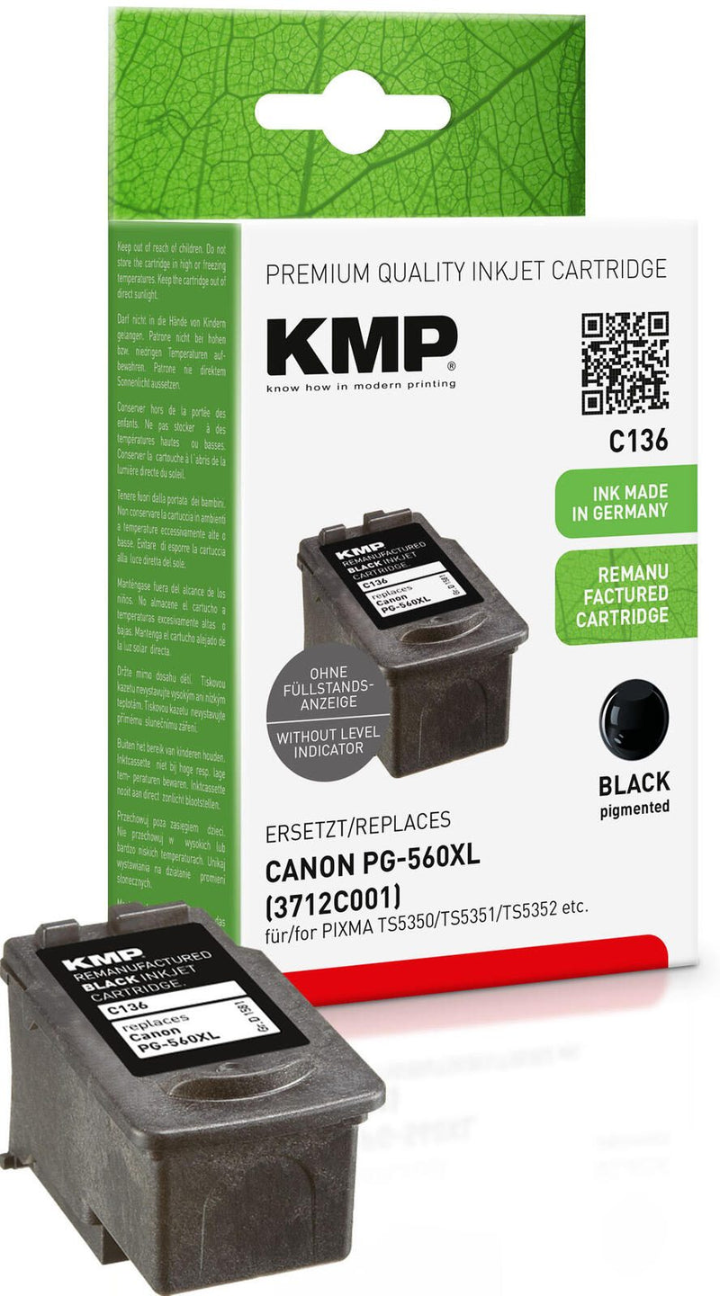 KMP Druckerpatrone C136 schwarz kompatibel zu Canon PG-560XL