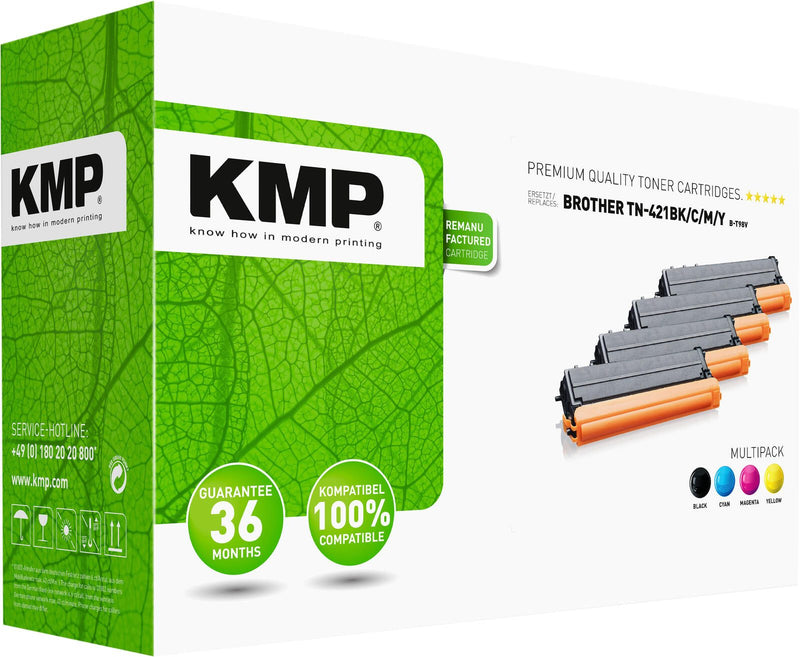 KMP Toner B-T98V schwarz, cyan, magenta, gelb kompatibel zu brother TN421BK/C/M/Y, 4er-Set