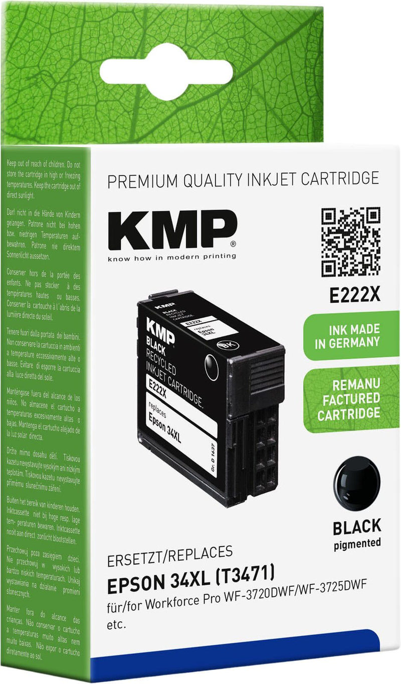 KMP Druckerpatrone E222X schwarz kompatibel zu EPSON 34XL (T3471)