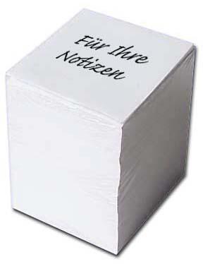 Notizzettel 9.2 cm x 7.6 cm weiß