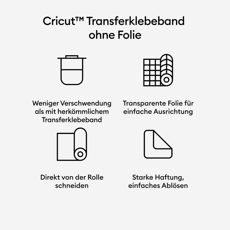 Cricut Transferklebeband ohne Trägerfolie für Vinylfolien 33 cm x 9 m