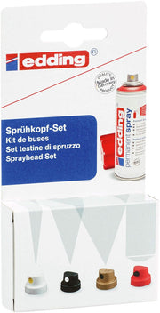 edding Sprühköpfe-Set weiß, schwarz, rot, gold
