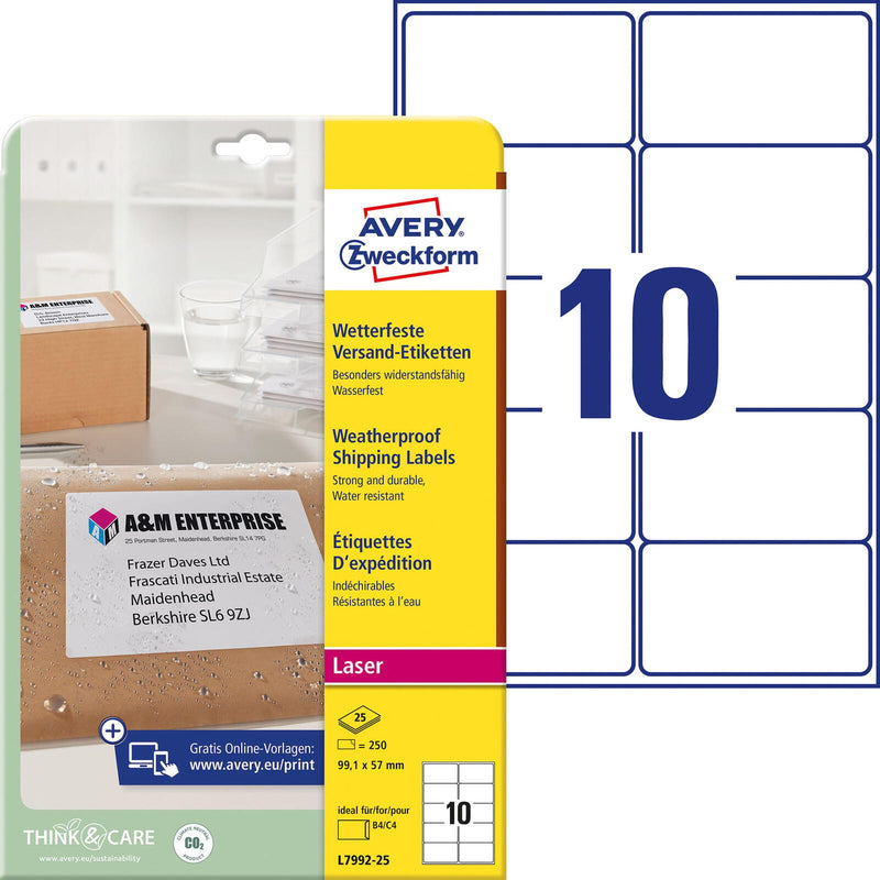 AVERY Zweckform Folien-Versandetiketten 99,1 x 57,0 mm