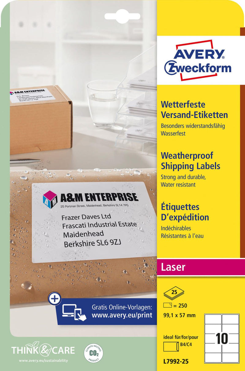 AVERY Zweckform Folien-Versandetiketten 99,1 x 57,0 mm