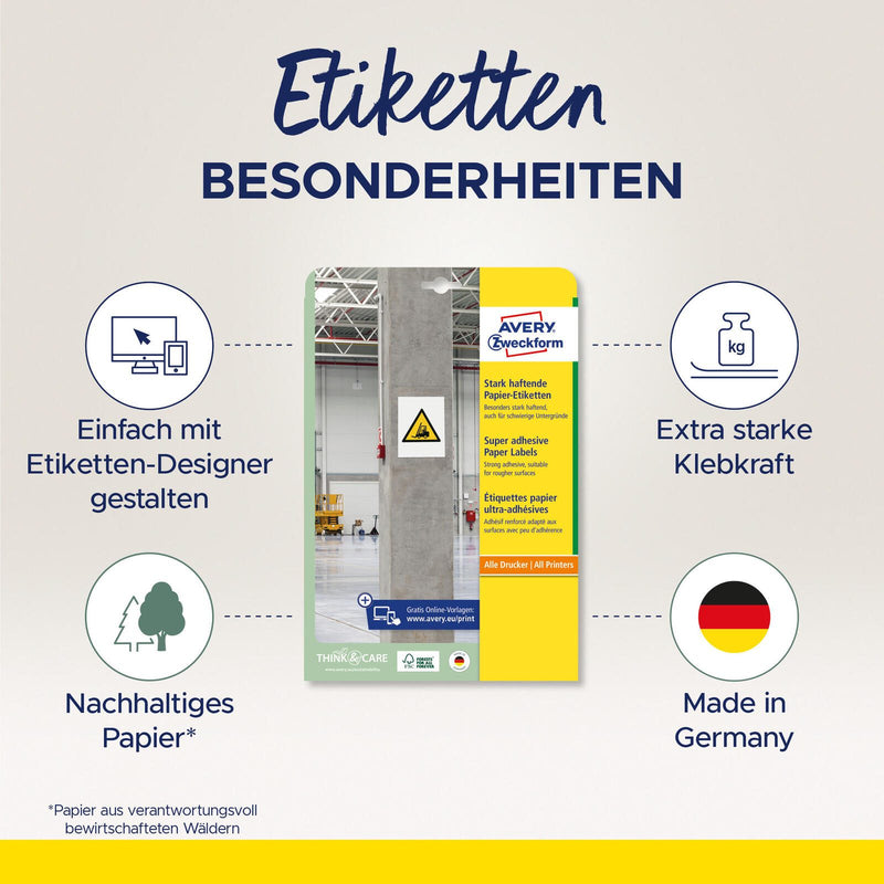 AVERY Zweckform Power-Etiketten L7873-20 weiß 45,7 x 21,2 mm