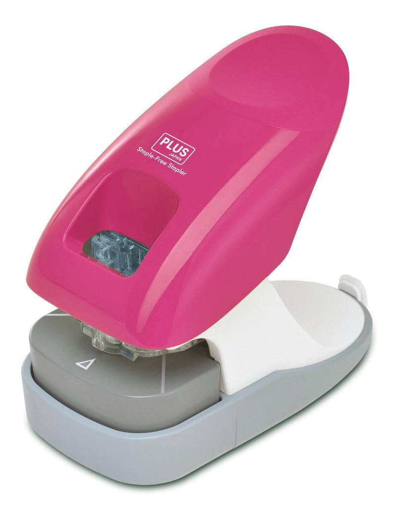 PLUS JAPAN Klammerloses Heftgerät pink