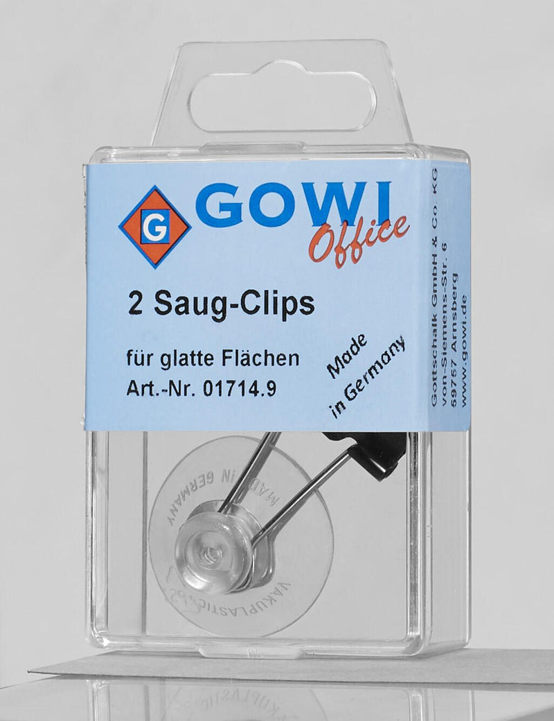 Gowi Saugnäpfe mit Foldbackklammer schwarz 2.5 cm