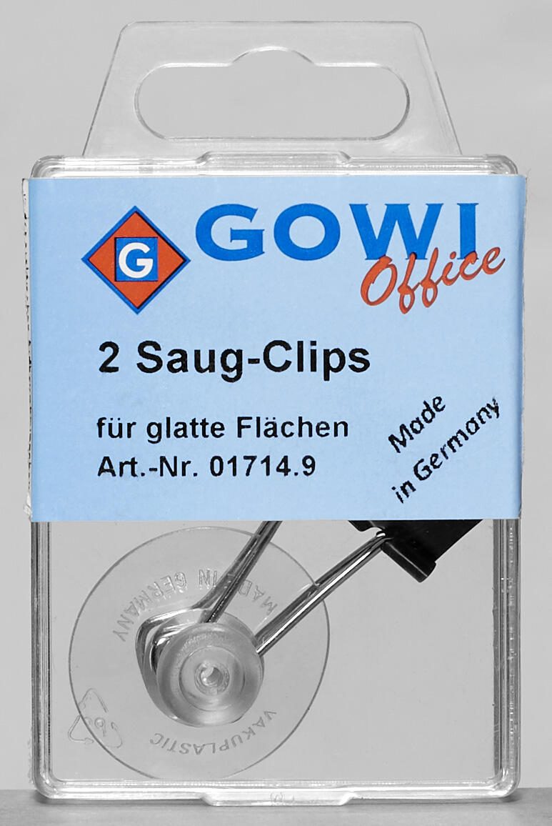 Gowi Saugnäpfe mit Foldbackklammer schwarz 2.5 cm