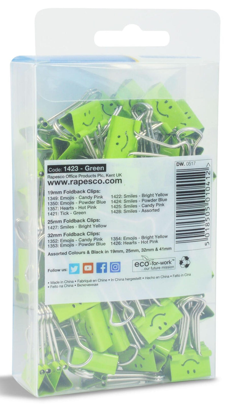 RAPESCO® Foldbackklammern grün 1.9 cm